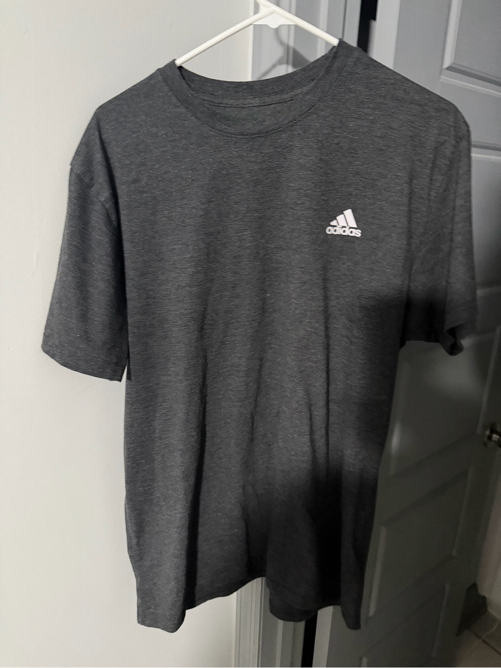adidas Heather Charcoal Athletic Short Sleeve Tee